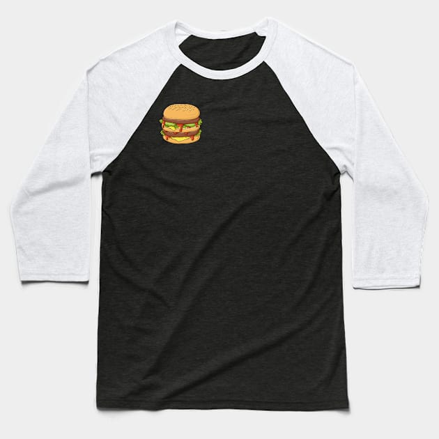 the burger Baseball T-Shirt by rikiumart21